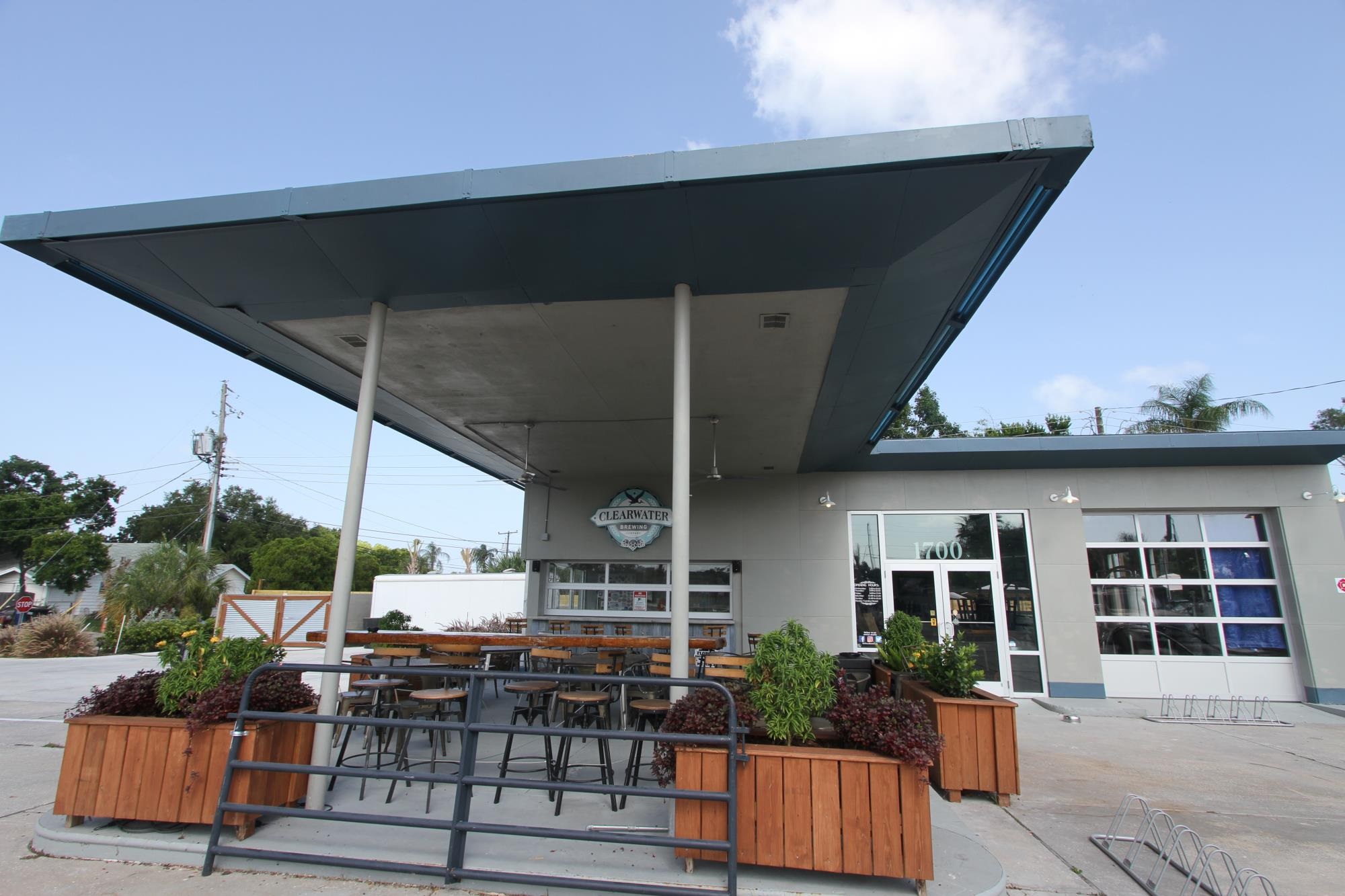 Awning over outdoor seating