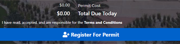 Register for parking permit screenshot 