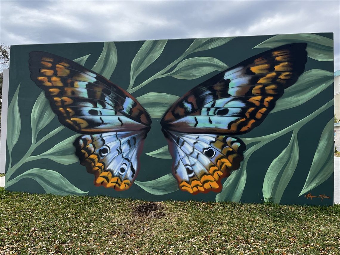 Image of butterfly mural