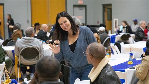 the city manager waving at someone