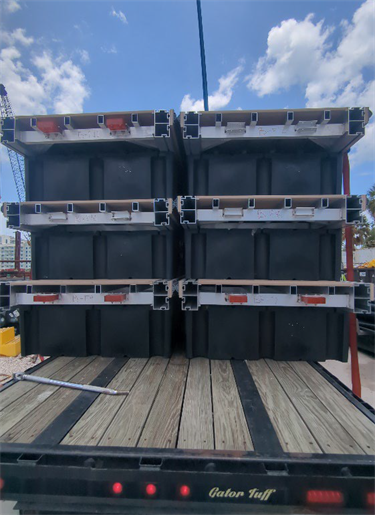 large shipping boxes on back of truck 