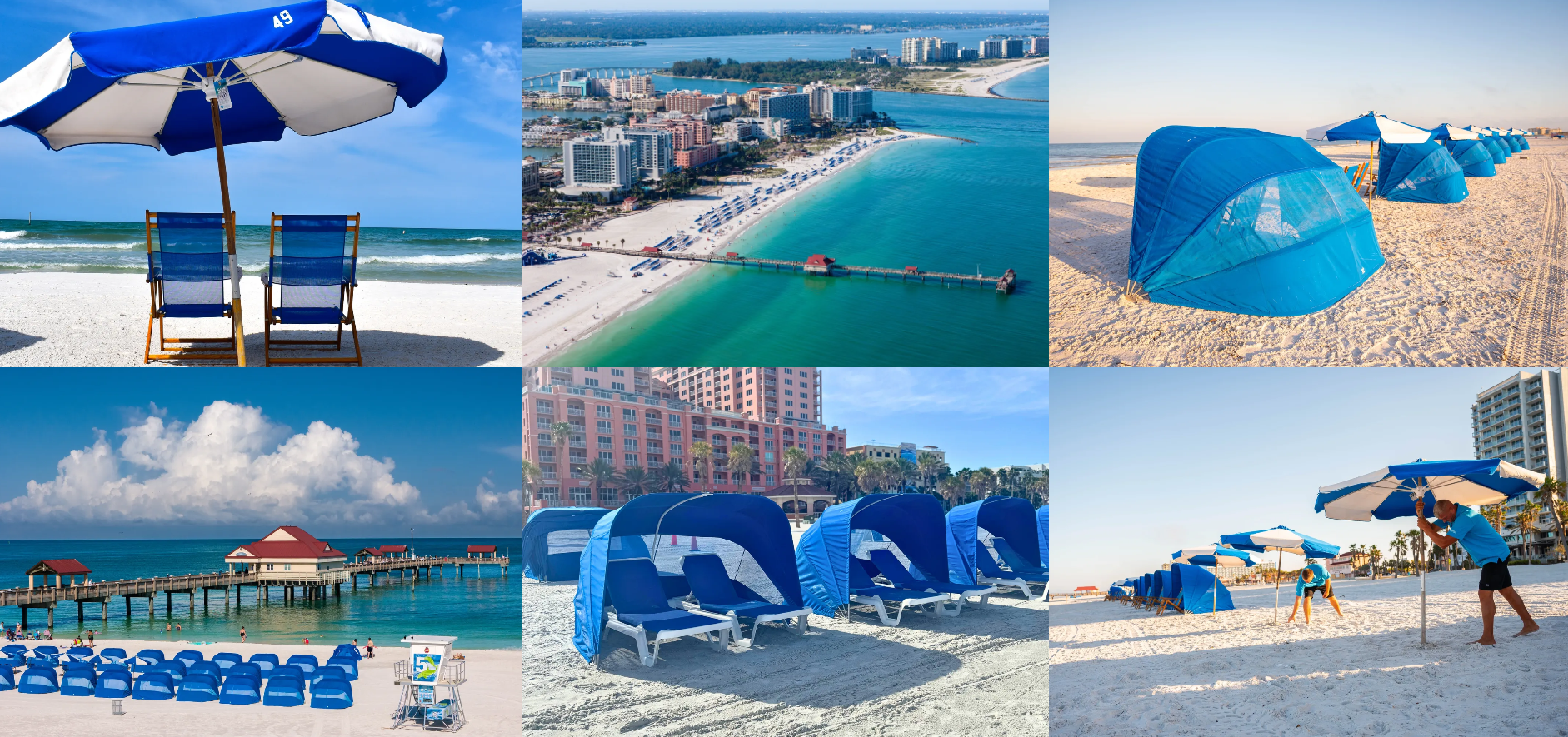 Beach Cabanas and Umbrellas on Clearwater Beach