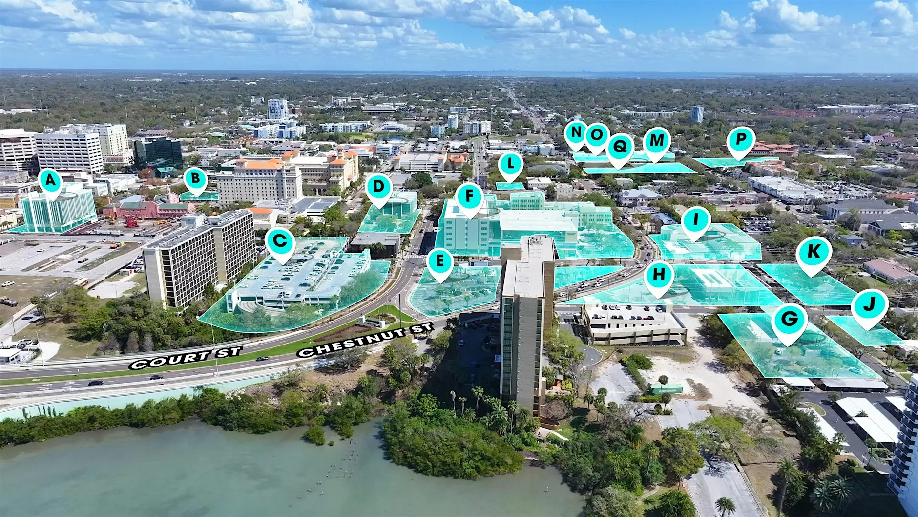 Map of Pinellas County Properties in Downtown Clearwater