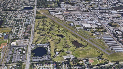 an aerial view of a golf course