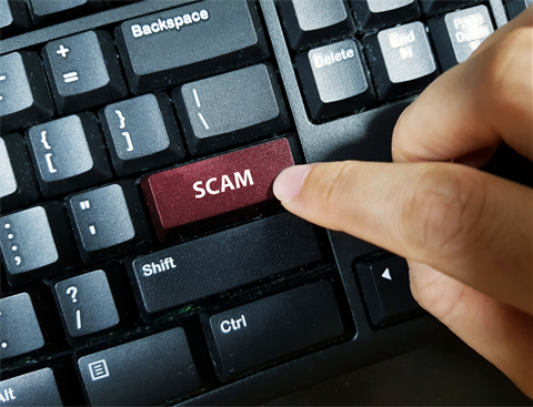 scam button on keyboard