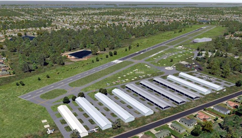 Image of aerial view of the Clearwater Airpark