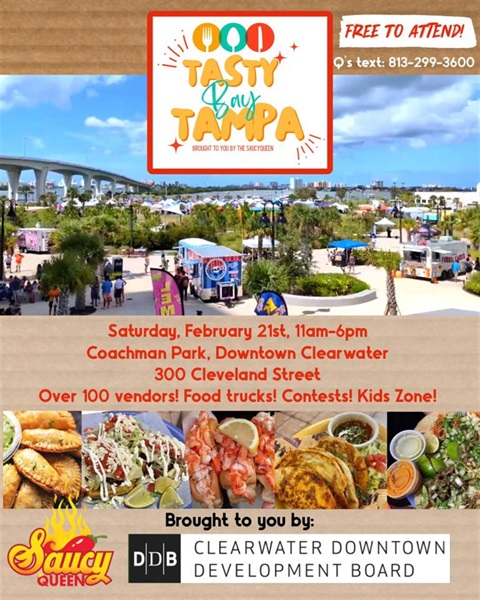 Flyer for Tasty Tampa Bay 2026 festival in downtown clearwater