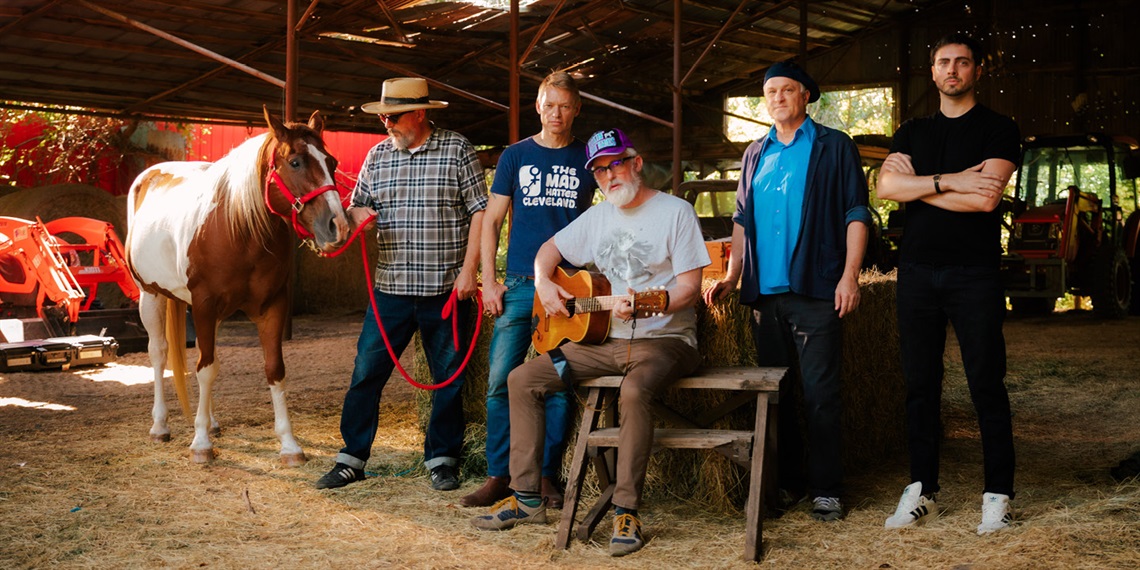 Five men and a horse.